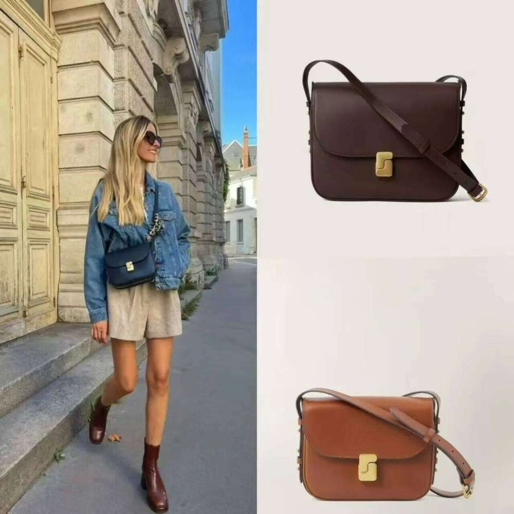 French Niche New Leather Bean Women's High-End Sense Shoulder Messenger Small Square Commuter Bag Women