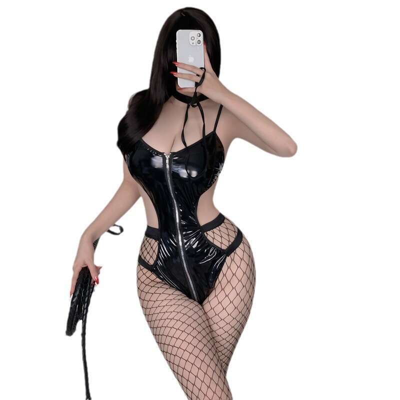 Spell Lingerie Porn Suits Lingerie Leather Bodysuit Temptation Open Crotch Bondage SM Uniform Sexy QQNY Sleepwear Supplies Sexy Lingerie
