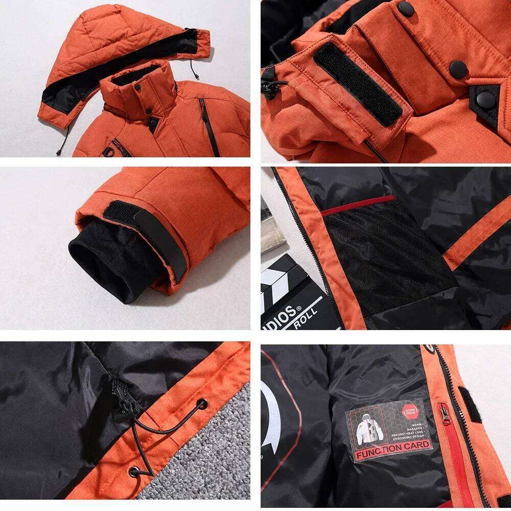 Suit Men Mountain Ski Keep Warm Windproof Down Jacket Male Outdoor Winter Camping Sports Snowboard Clothing