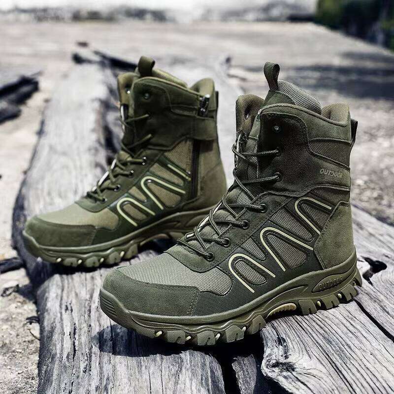 High-quality Hiking Outdoor Fashion High Top Sports Leather Walking Shoes for Men