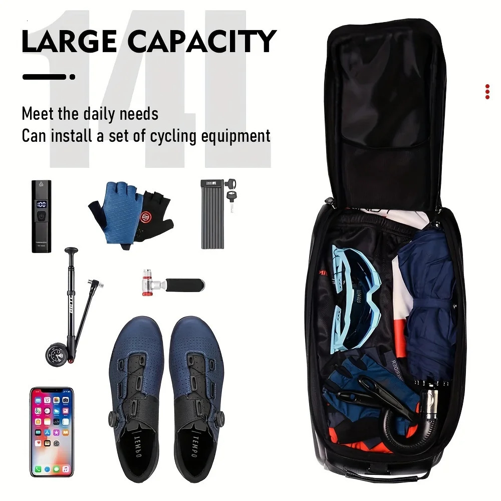 ThinkRider Bicycle Hard Shell Tear Hunch Bag 14L Large Capacity Hunch Bag Anti-Splash Material With Rain Cover 250610