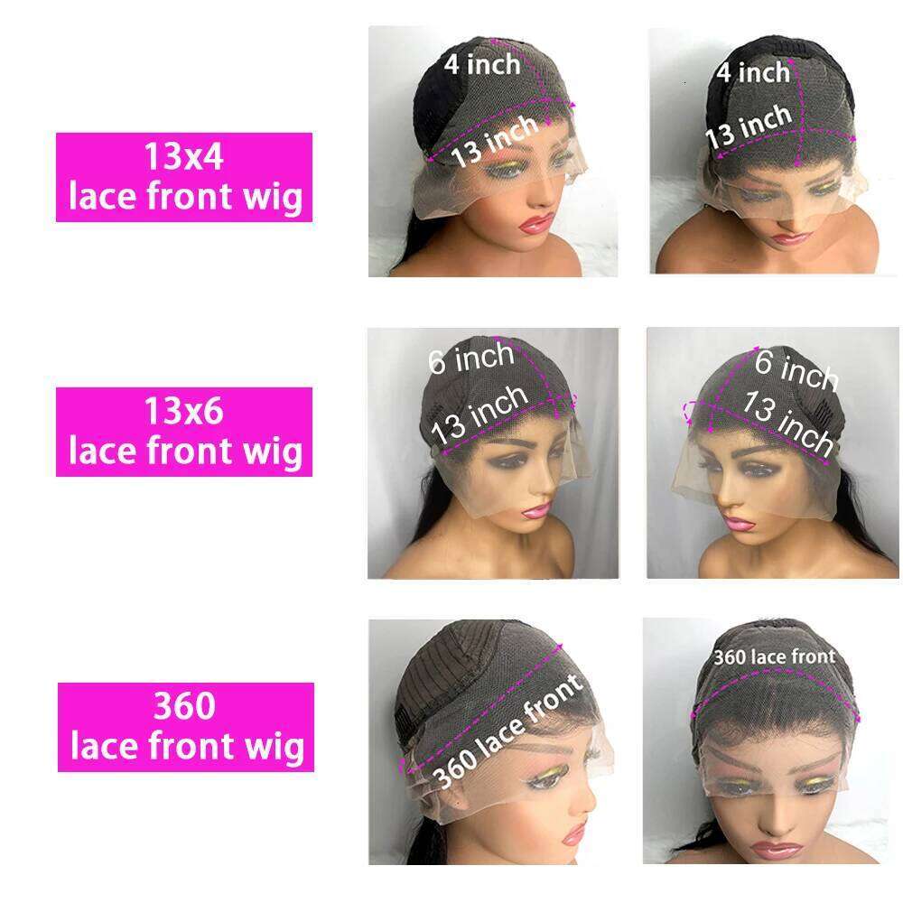 40 Inch Deep Wave Wig Transparent 13x4 13x6 HD Curly Human Hair Lace Frontal Wigs For Women