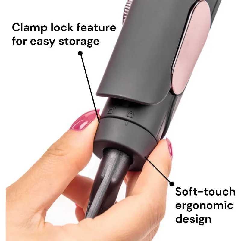 LANGE HAIR Le Titanium Flat Iron Hair Straightener and Curler 2 in 1 Best Curling Flat Iron for All Hair Types (Black 1) W250610