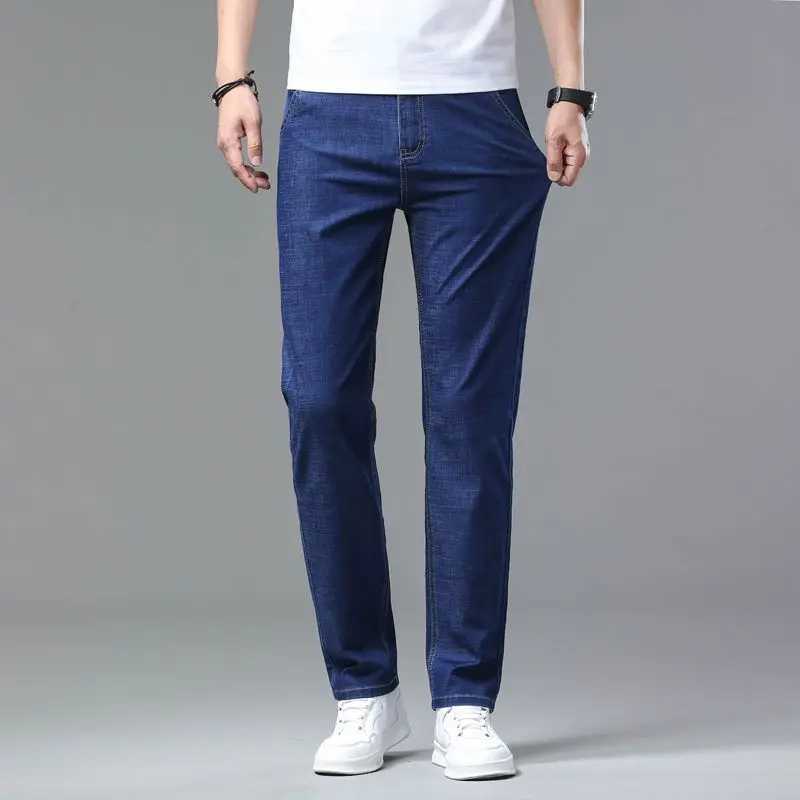 Summer yeni erkek mikro elastik dz bacak denim pantolon ekilli ve cilt dostu birden fazla boyutta i erkek pantolonu M250610