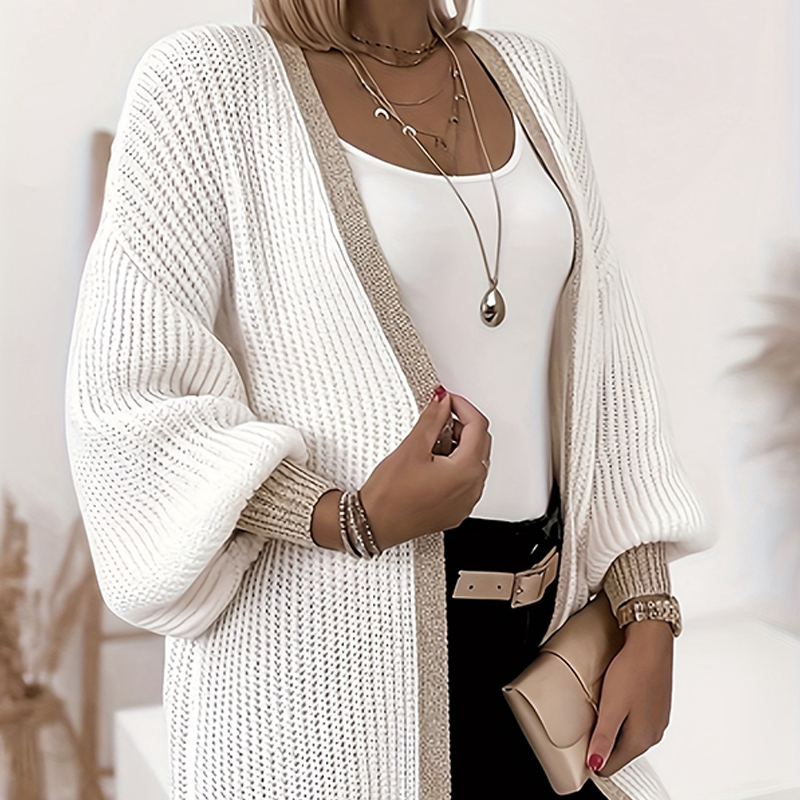 Fall/winter ladies V-neck Joker loose long sleeve knit cardigan sweater coat sweater