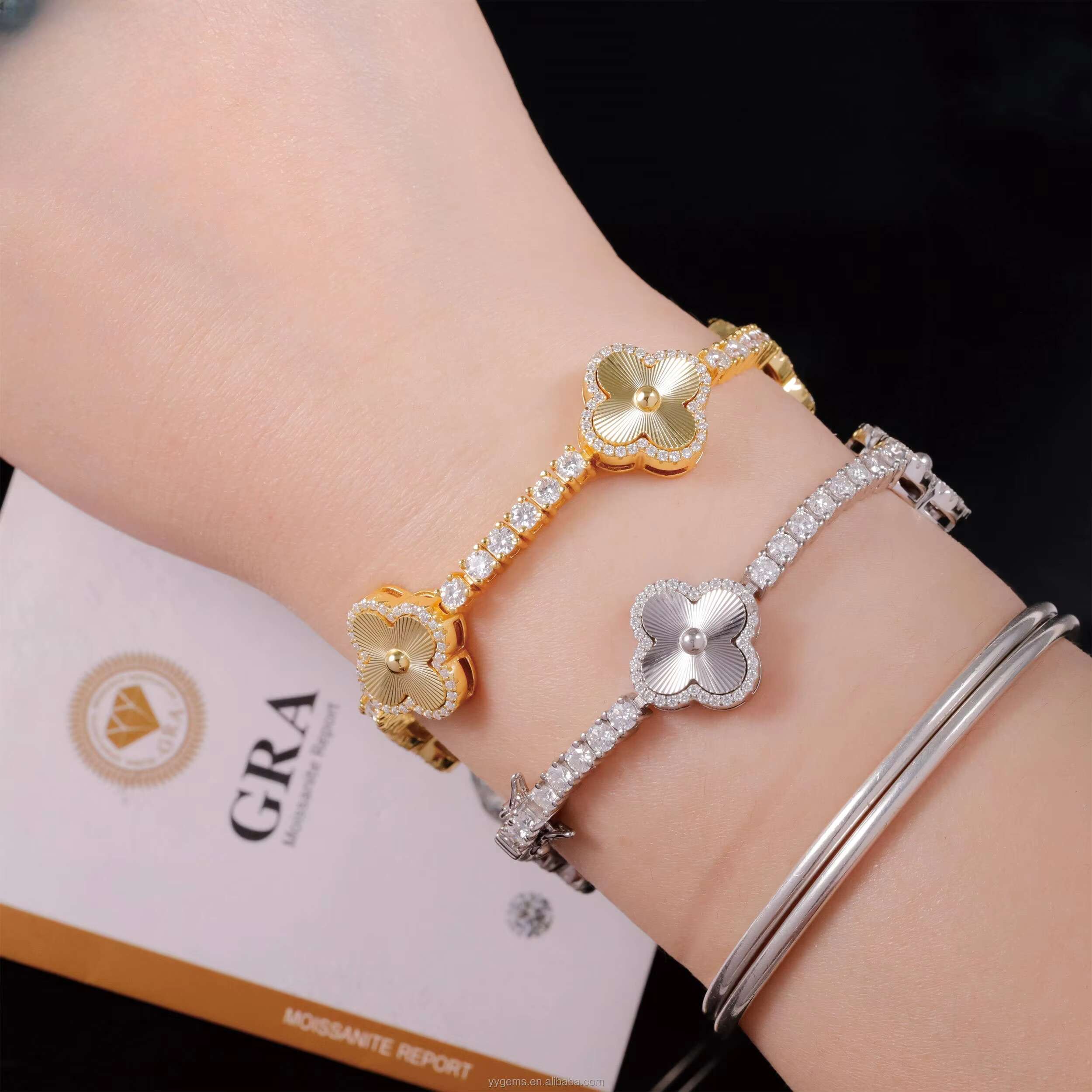 Hot Sale Moissanite Cuban Chain Link Necklace Baguette Design Gold Plated Chain Jewelry for Fashion Lovers