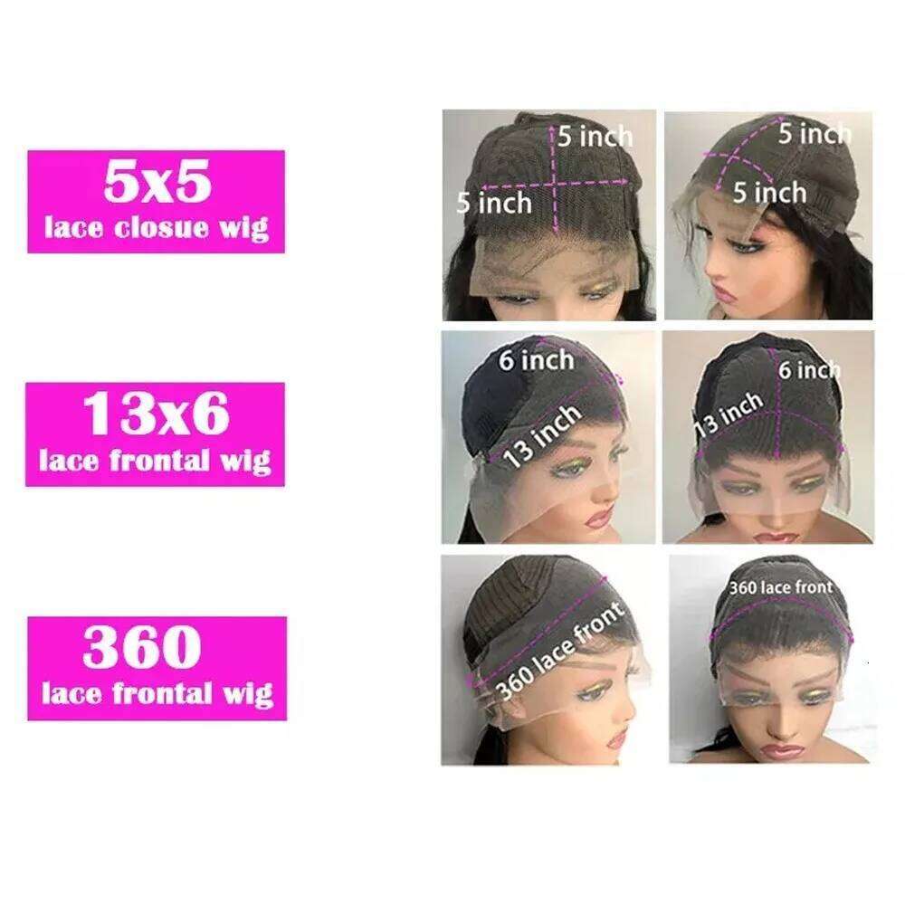13x6 HD Transparent Body Wave Front Pre Plucked 360 Lace Frontal Human Hair Wigs For Women 5x5 Closure Wig