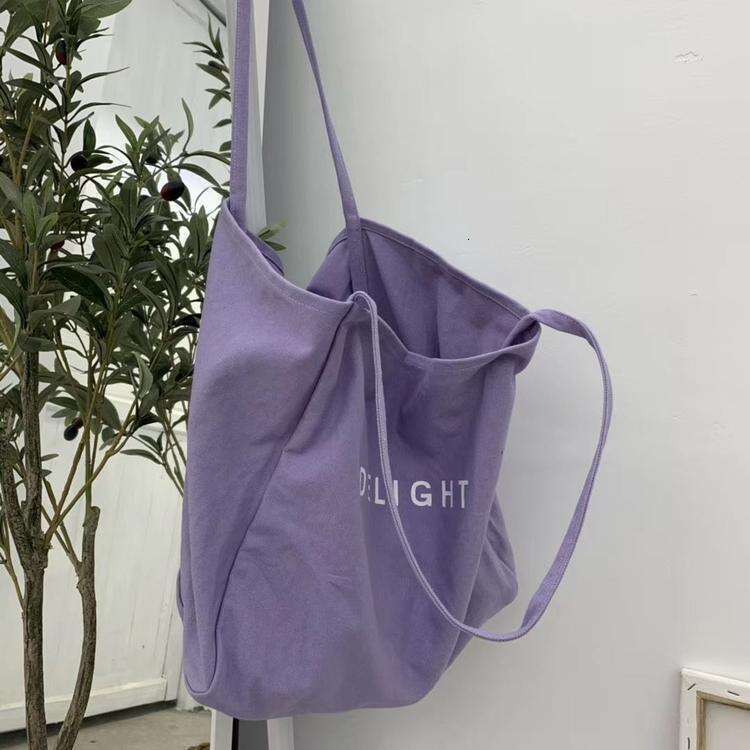 () Large Capacity Alphabet Canvas Bag Candy Color