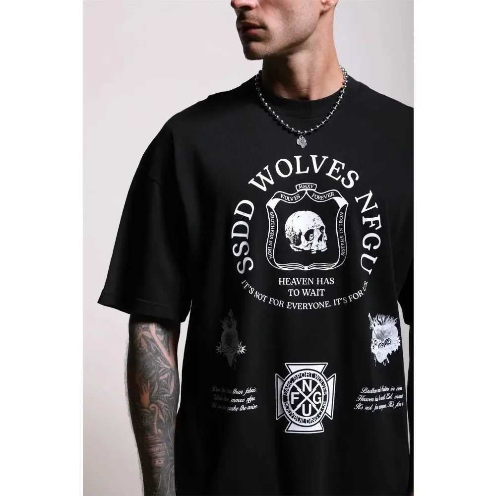 DARCS NFGU New Men T-shirts Gym Running Training Cotton Round Neck Oversized T-Shirt Fashion Women Clothing Fitness Clothes Top Z250607