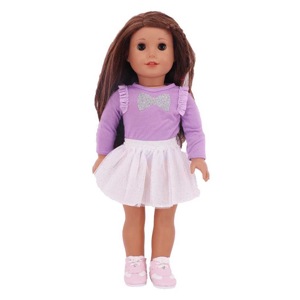 For 18inch American Doll Girl Baby Reborn 43cm Clothes Daily Casual Set Doll Clothes Accessories Our Generation Vest CoatGift W250610