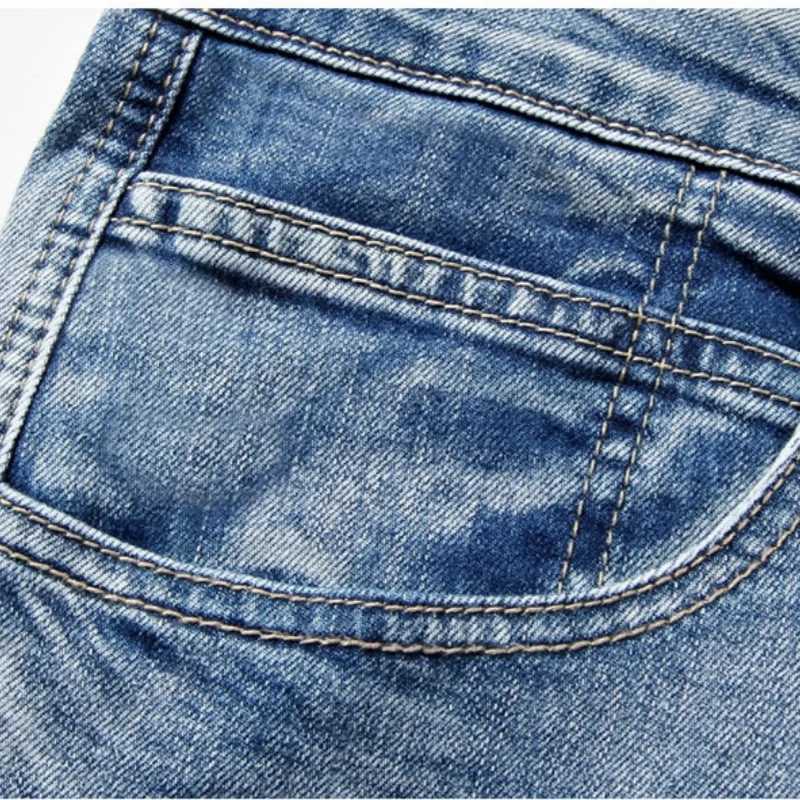 2025 Yeni Vintage Erkek Moda Kargo Denim ort ok Cepli Slim Fit Askeri Kot ort Erkekler in Ykanm Kapri Pantolon M250609