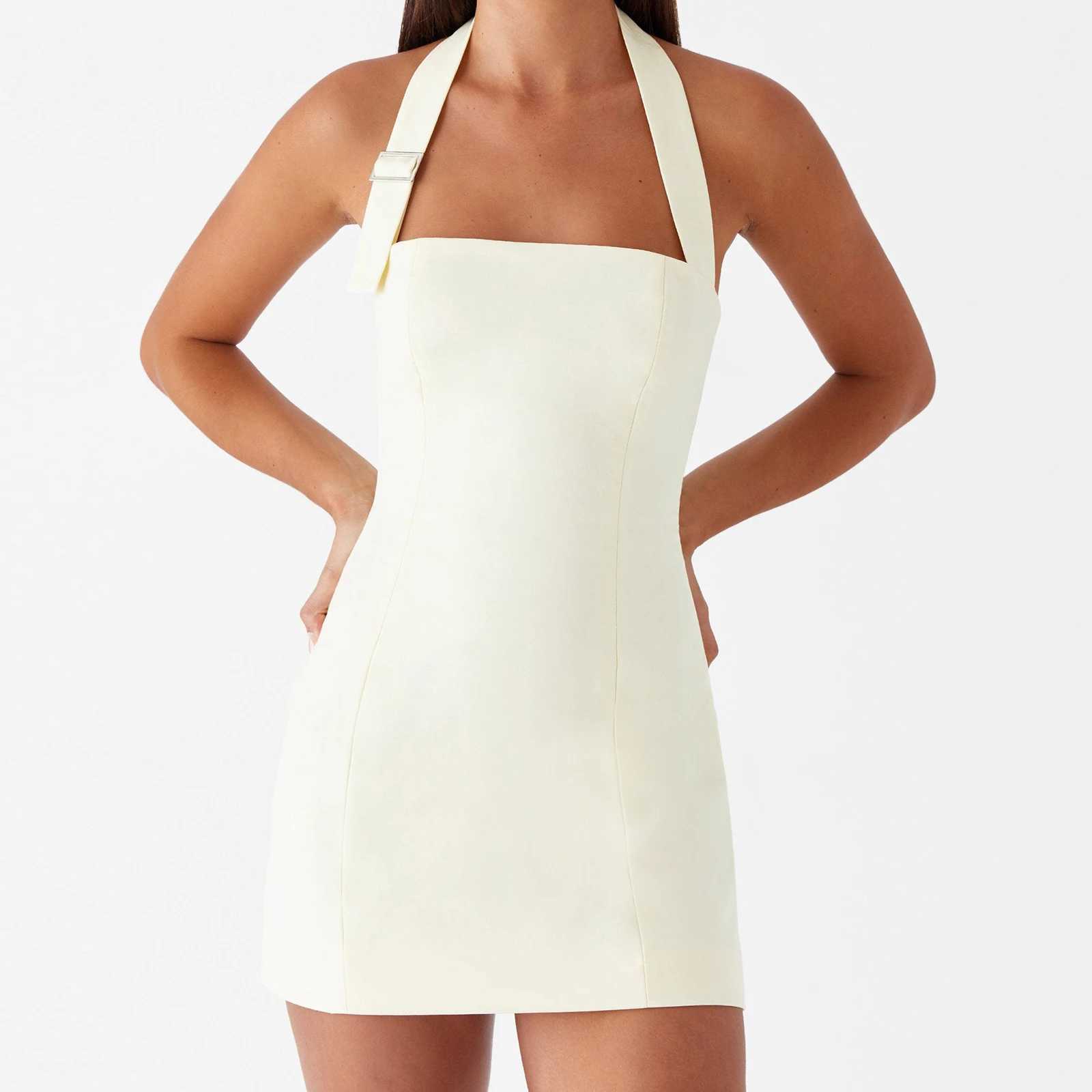 Summer Backless Women Halter Mini Dresses Slim Fit Sleeveless Bodycon Tank Dress with Adjustable Strap Party Club Sundress XJ250610