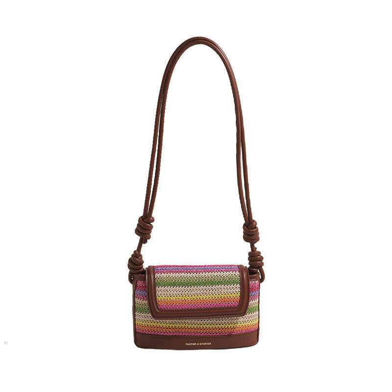 2024 Trendy Niche Style New Woven Handbag Small Square Simple Fashionable Shoulder Crossbody Bag GUHUISHU