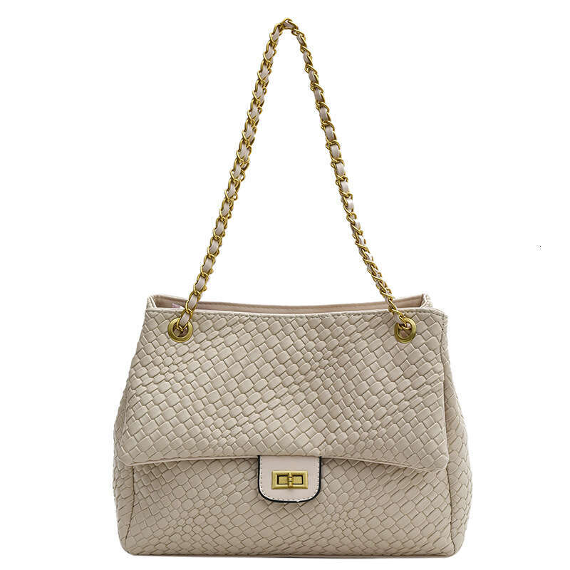 Fashion Woven Pattern Large Capacity Crossbody For Women New Stylish Versatile Shoulder Underarm Trendy Handheld Chain Bag
