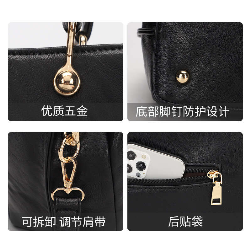 Korean Style Women's Large Capacity Handbag High-end Niche Light Luxury Shoulder Crossbody PU Bag