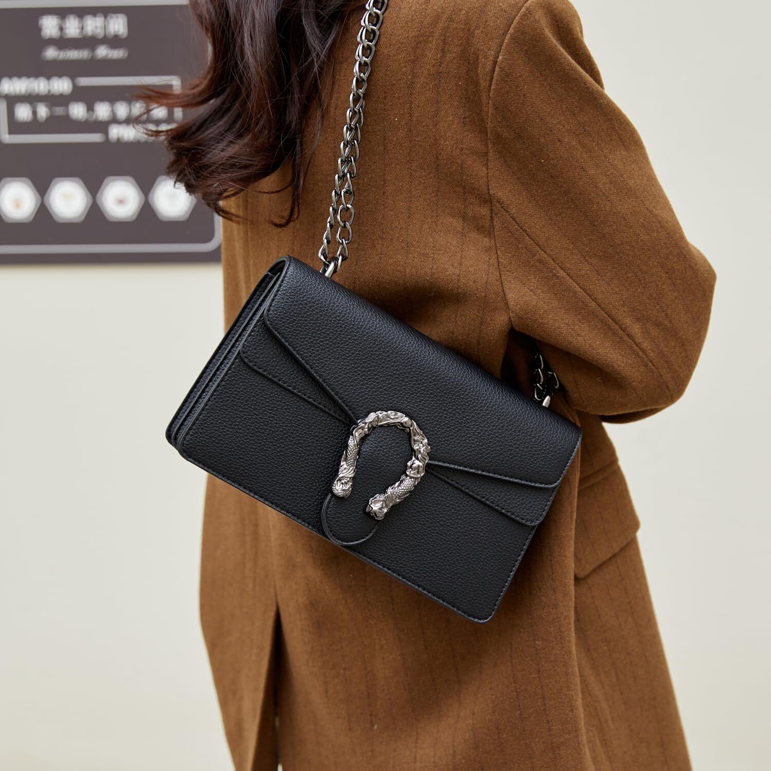 Chain Crossbody Purses for Women Trendy,Fashion Evening Bags Satchel Handbags,Cute Vegan Shoulder Bag