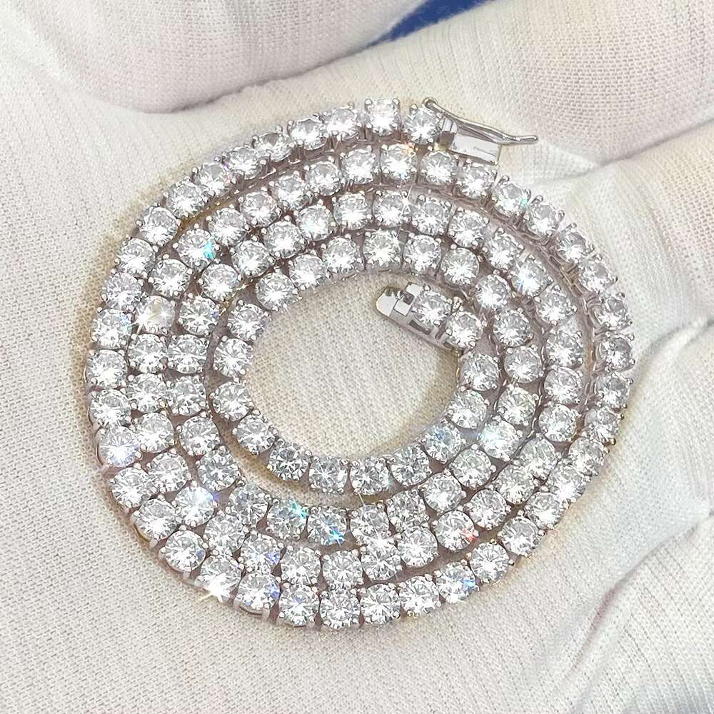 OACOCA Ready to Ship Hip Hop Tennis Choker Chain Iced Out Jewelry 3mm 4mm 5mm Vvs Diamond Tennis Chain Moissanite Tennis Necklace