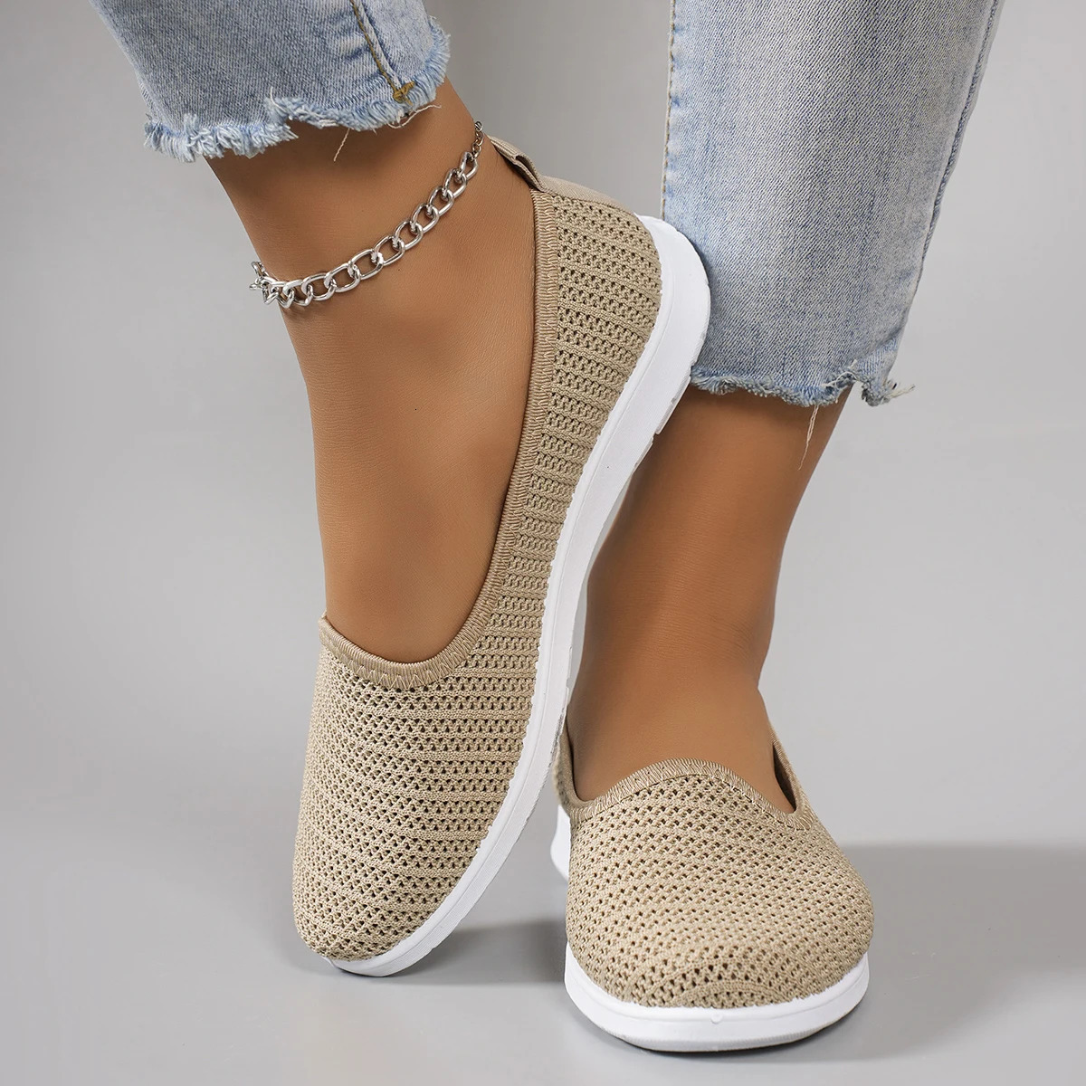 Womens summer breathable mesh flat shoeswomens shoescasual sneakers shoes clearance 250603