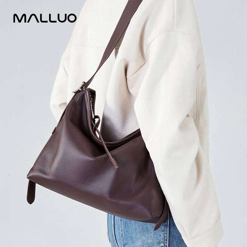 Cowhide Genuine Leather Handbags Women Casual Shoulder Bag Female Fashion Shopping Retro Large Designer Ladies Bags New