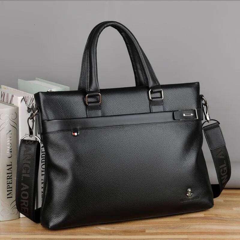 2024 new handbag business briefcase shoulder crossbody soft leather computer fashion casual mens bag wear