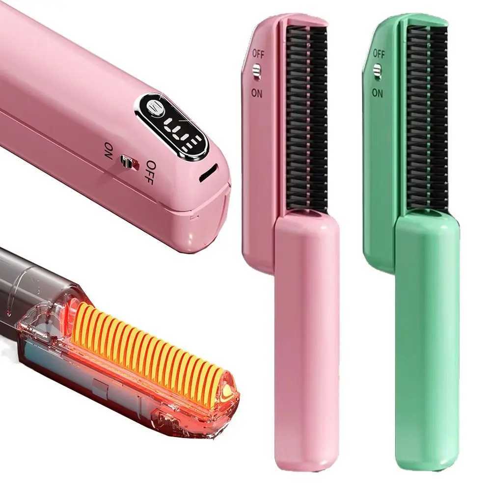 Anti Scald Electric Hair Straightening Comb Scalable LED Digital Display Negative Ion Straightening Brush 3 Modes Smooth Comb Teeth W250610
