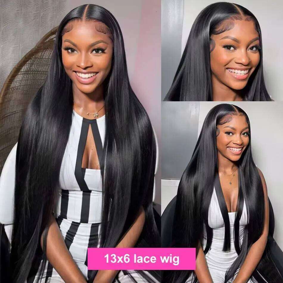 180 Density 13x6 Hd Bone Straight Transparent Swiss Brazilian Remy Frontal Human Hair Wigs Lace Front Wig For Women
