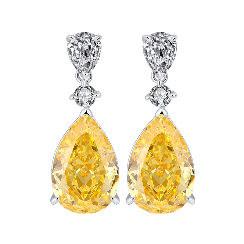 Chic Waterfall Style Hoop Earrings Featuring Sparkling Gems - Premium Craftsmanship