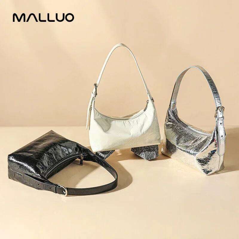 Women's Cow Genuine Leather Bag Lady Fashion Retro Versatile Shoulder Handbag Female Cowhide Underarm Crossbody Bags For Ladies