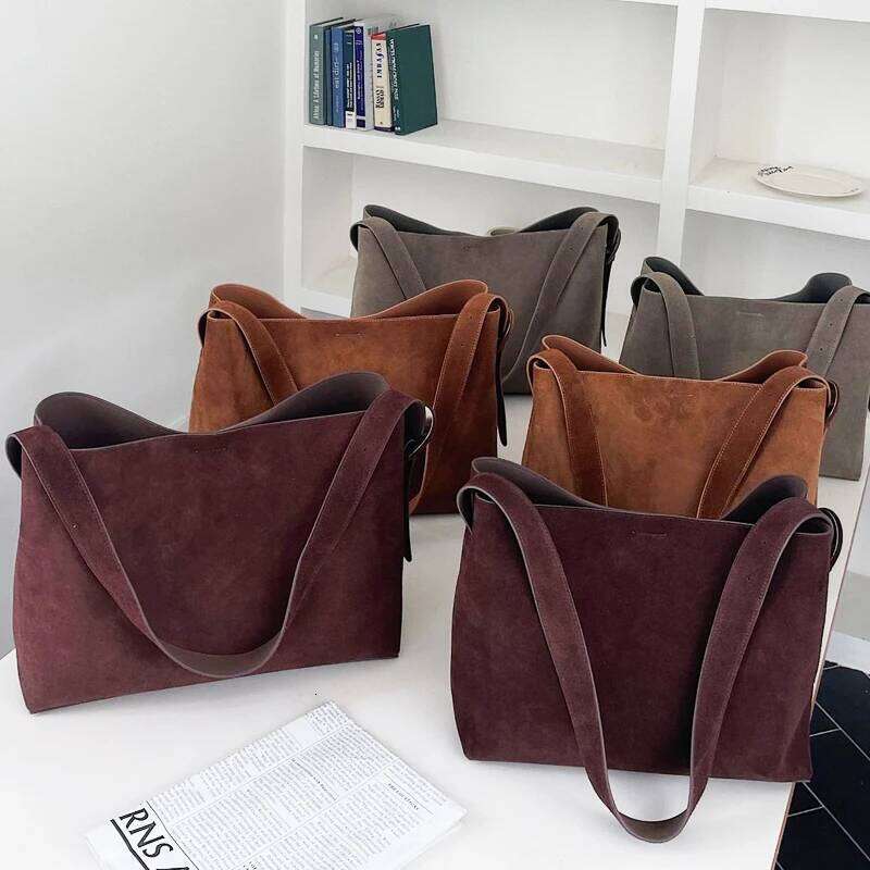 Korean Genuine Leather Tote Bags For Women Designer Handbag Purse 2024 New In Cowhide With Inner Pocket Underarm Shoulder