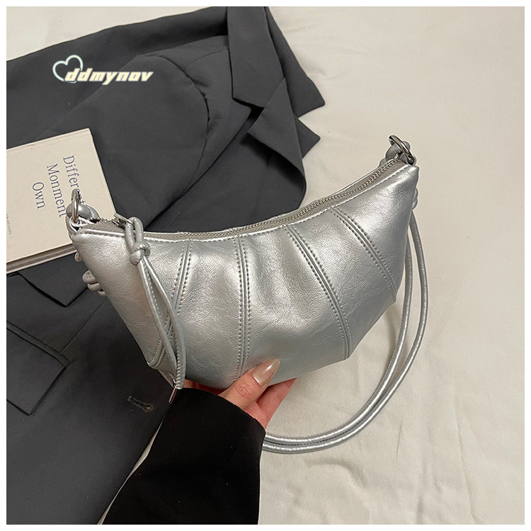 2025 Spring New Niche Design for Women Fashion Single Shoulder Crossbody Croissant Style Underarm Dumpling Bag ddmynov