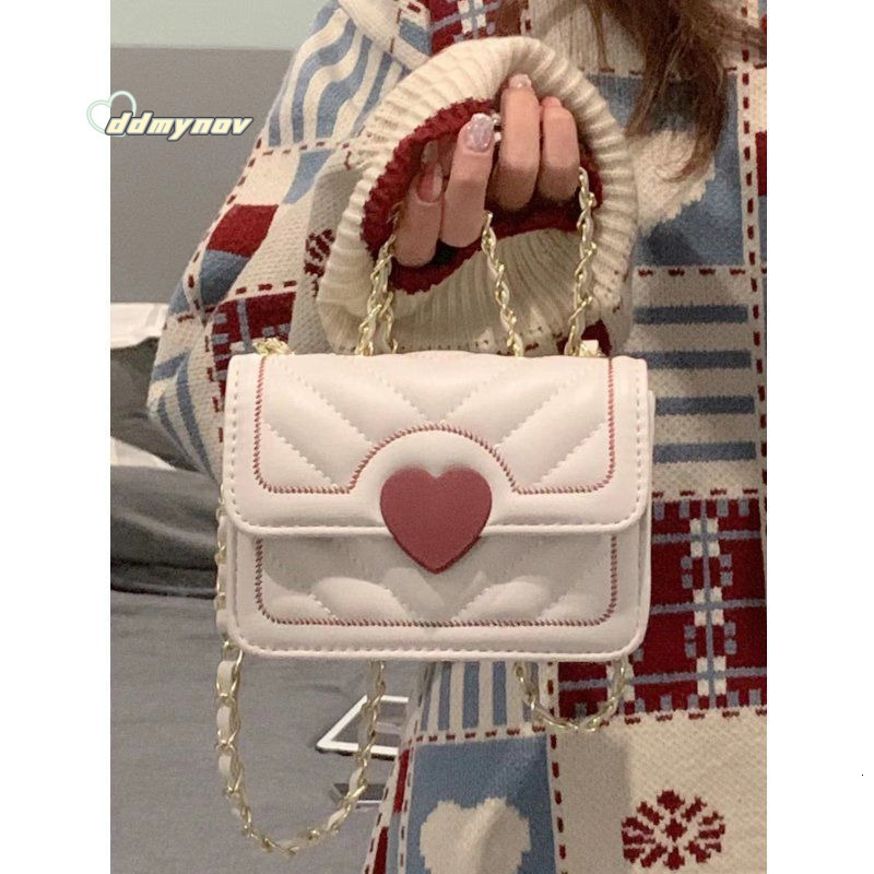 White New Versatile Crossbody Design Sense Texture Niche Chain Mini Small Square Bag for Women ddmynov