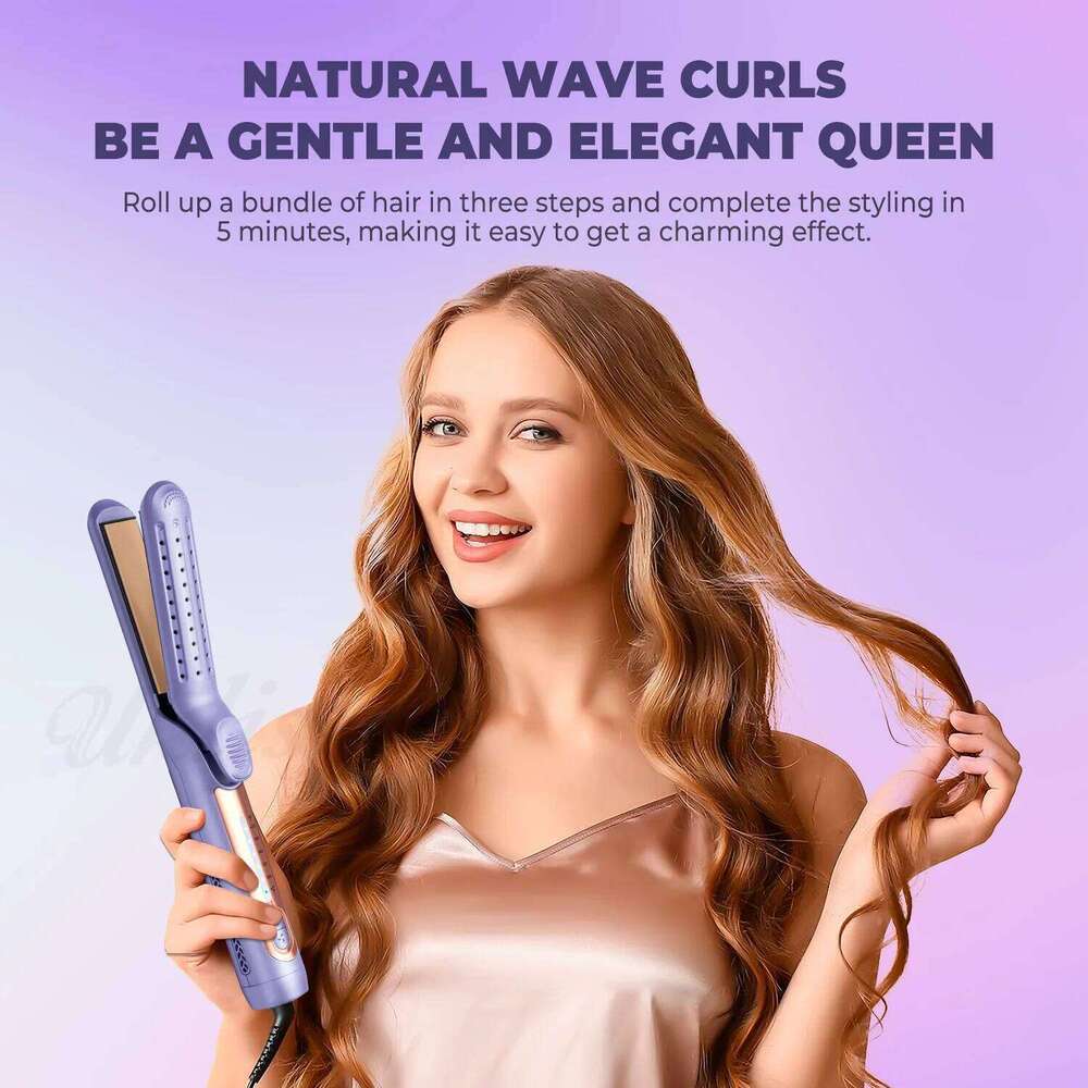 Standard 360° Airflow Styler 2 in 1 Curling Wand & Titanium Flat Cool Air Straightener Iron Professional Hair Curler
