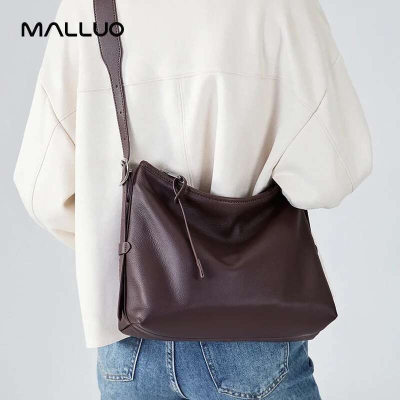 Cowhide Genuine Leather Handbags Women Casual Shoulder Bag Female Fashion Shopping Retro Large Designer Ladies Bags New