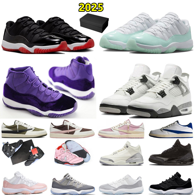 with box 2025 1s 3s 4s 5s 11s 12s Mens basketball shoes Purple Rain Igloo Arctic Pink White Cement Cactus x Military Blue Men Women Trainers Sports Sneakers
