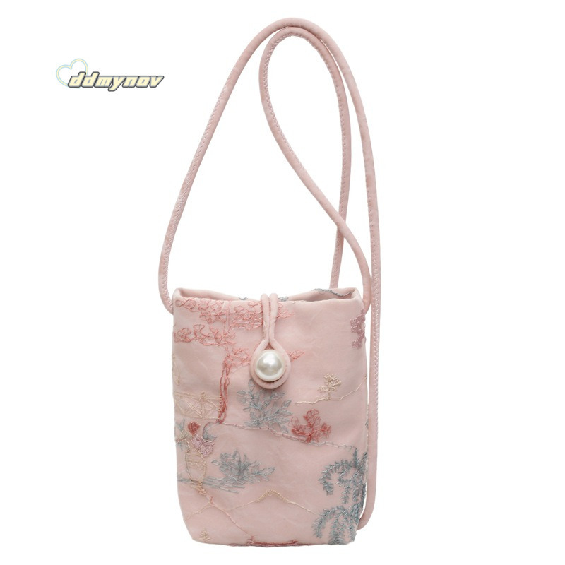 Chinese Style Embroidered Phone for Women 2025 Summer New Trendy Fashion Versatile Casual Shoulder Crossbody Bag ddmynov