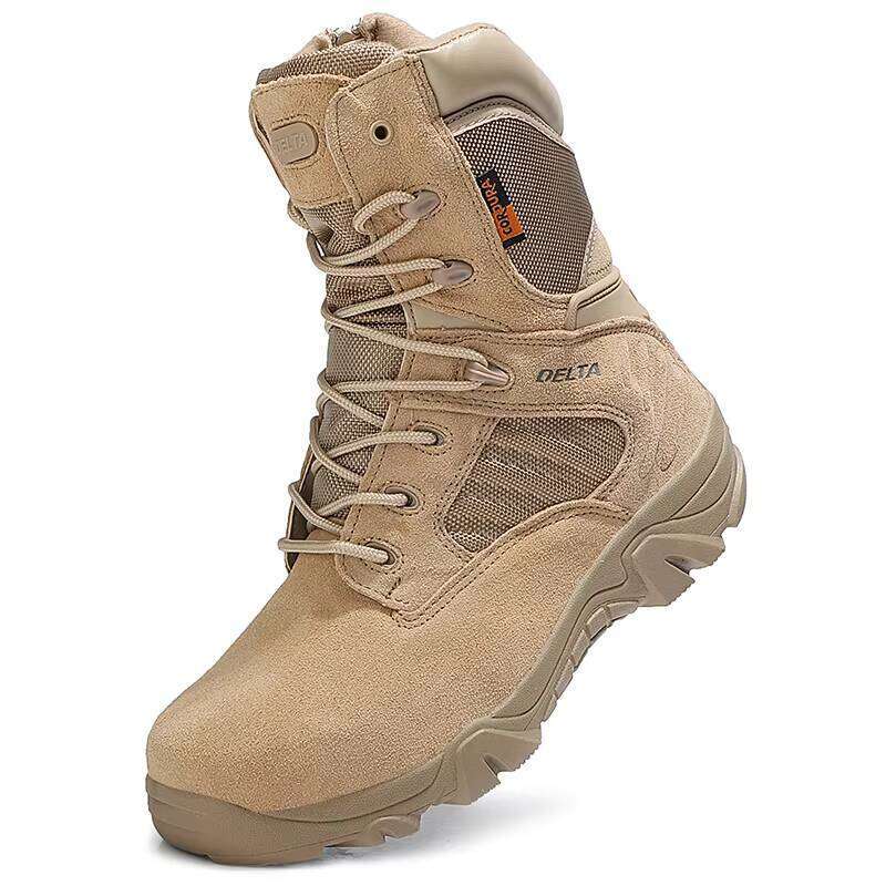 Factory Direct Sales Men's High Top Textured Combat Boots Fashion Hiking Shoes