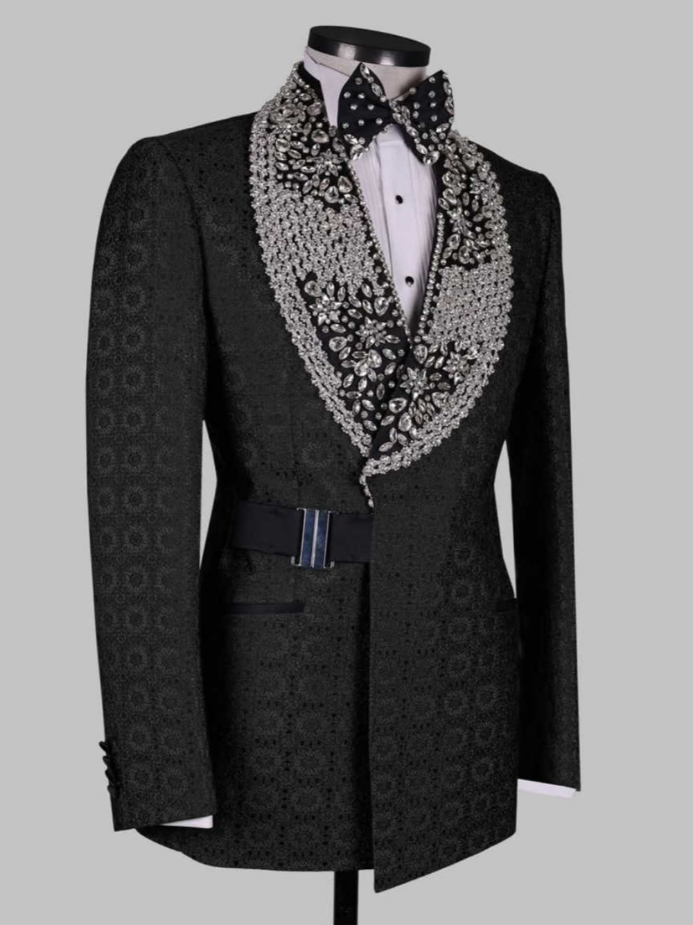 Exquisite Crystal Wedding Tuxedos 2 Piece Set Jacket Pants Jacqusrd Men Suit Shawl Lapel Customized Groom Wear Party Suits