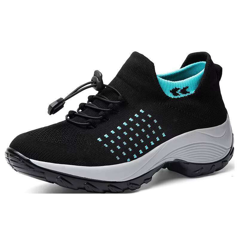 Hot Selling Women Low Top Socks with Lace-free Elastic Laces Walking Sneakers Big Casual Shoes Size Range 35-45
