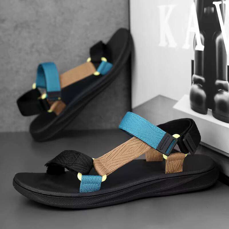 Wholesale Men's Flat Non-slip Sandals Simple Three-color Quick-drying Beach Light Garden Shoes