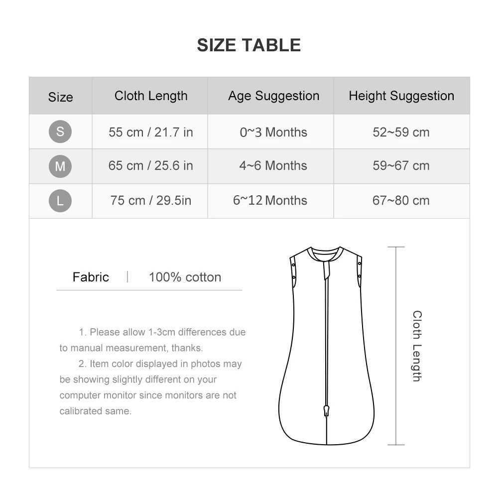 Baby Sleeping Bag Newborn Baby Swaddle Sleeveless Sleep Sack Summer Thin 100% Cotton Soft 2-Ways Zipper Diaper Changing Bag y2506108V9Y
