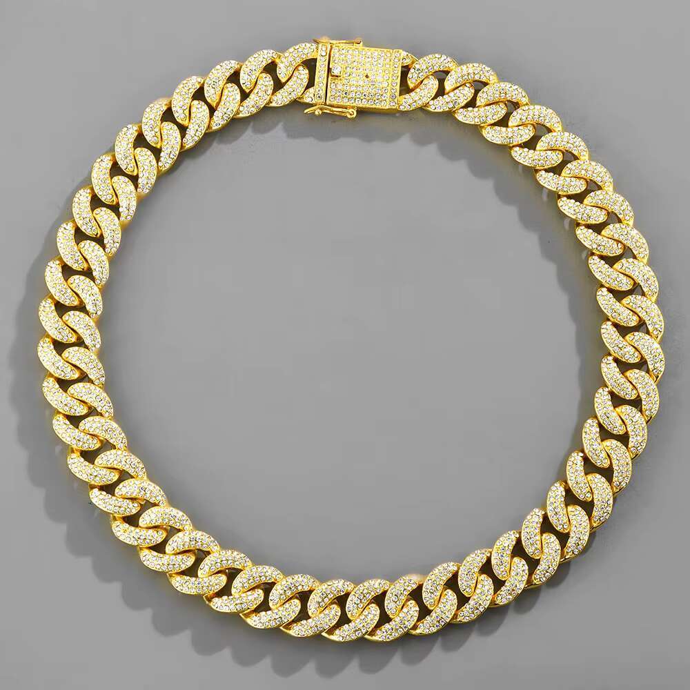OACOCA Fashion Full of Diamond Cool Cuban Gold Chain Jewelry Hip Hop Jewelry Diamond Icy Mens Cuban Chain Necklace for Women