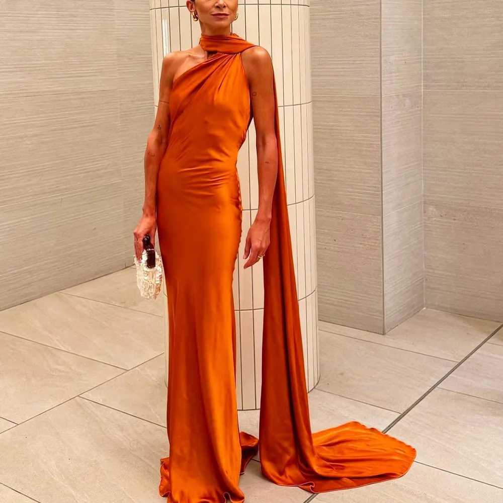 VEITCHE Elegant Womens Soft Silk Satin Long Dress Halter Backless Sleeveless Maxi Dresses Summer Lady Long Ribbon Party Gowns XJ250610
