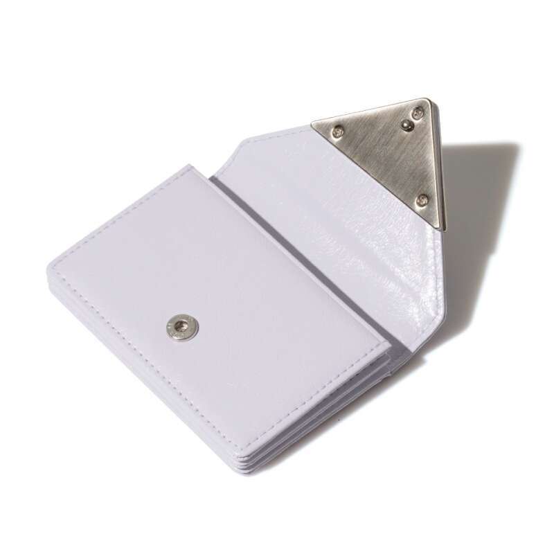 Korean Niche Fennec Patent Leather Classic Triangle Portable Card Coin Purse Multicolor Wallet ID Holder Trendy