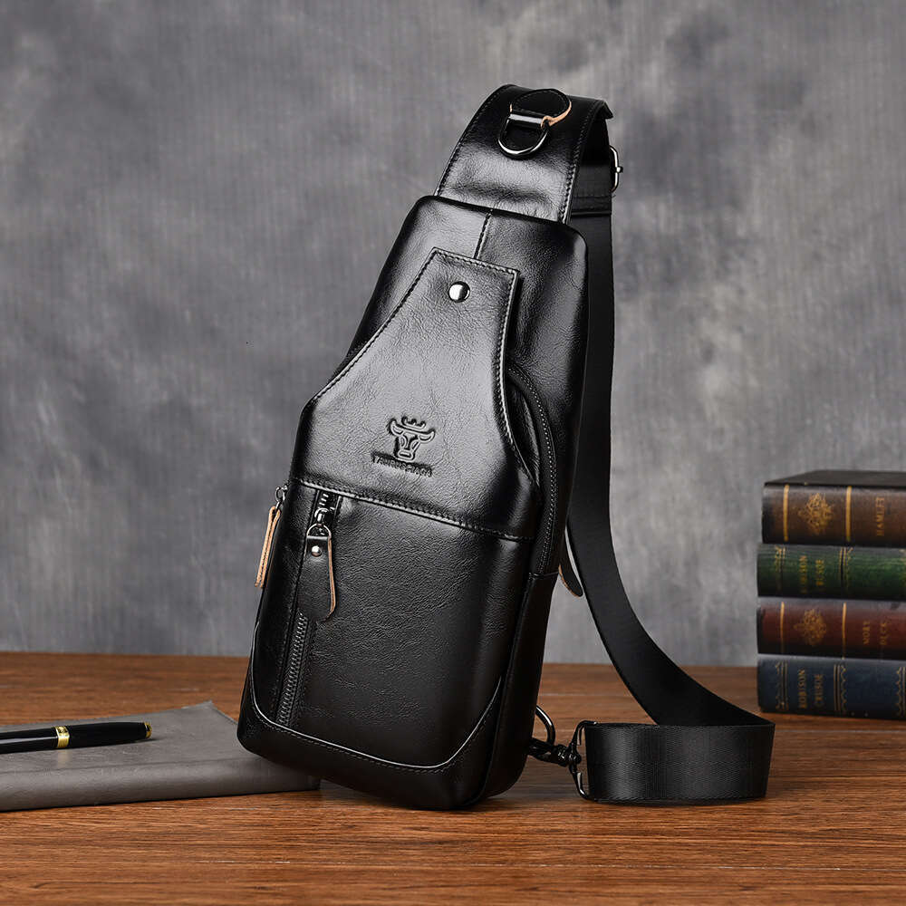 TAURUSCIAGA Zhen Niu Shijia Men's Genuine Leather Single Shoulder Crossbody Chest First Layer Cowhide Front Sling Bag Portable