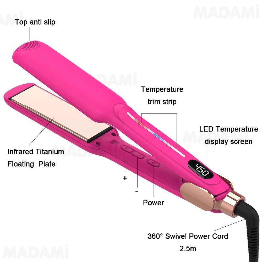 Infrared Hair Straightener Curler Titanium Plate Fast Heating Flat Iron 230 / 450 F Professional Salon Styling Tool 110V-240V W250610