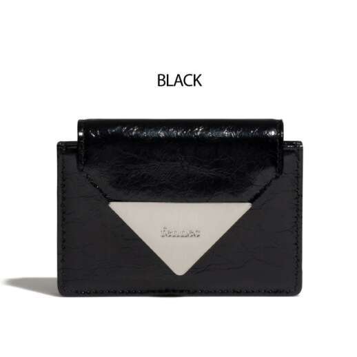 Korean FENNEC Classic Triangle Patent Leather Cowhide Portable 70% off Compact Fashion ID Coin Card Holder for Women