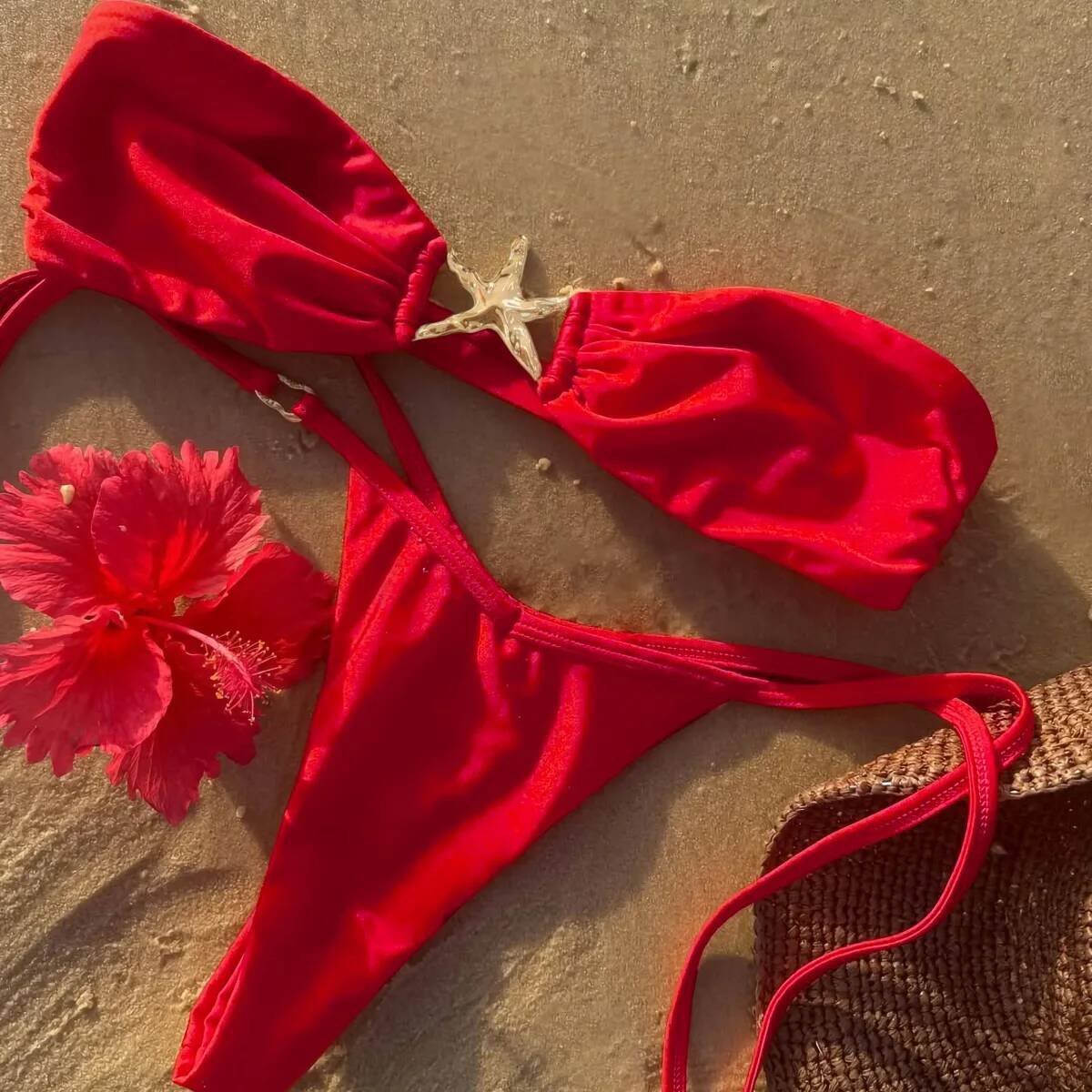 2025 Bandeau Biquini Sexy Bikini Women Swimsuit Push Up Swimwear Female Off Shoulder Bathing Suits Shiny Star Bodysuit Beachwear