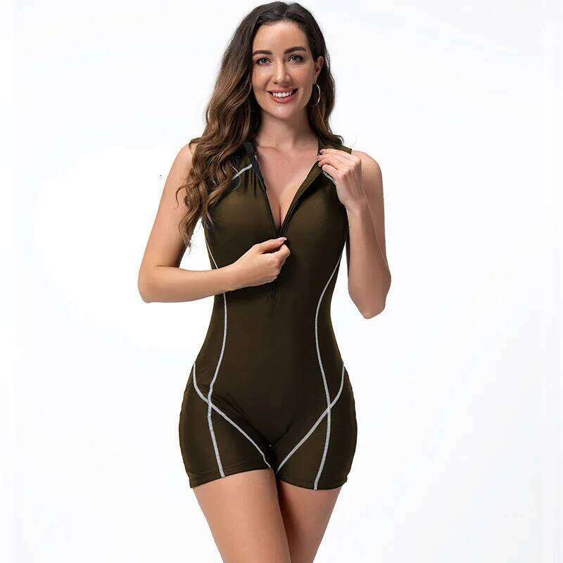 Explosive one-piece women's vest surfing zipper flat angle diving sports swimsuit jellyfish suit new style