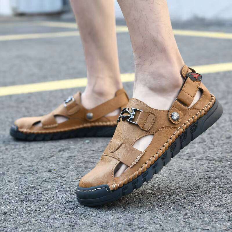 Hot Men's Outdoor Closed-Toe Fashion Large Size Sandals Casual Beach Shoes for Men