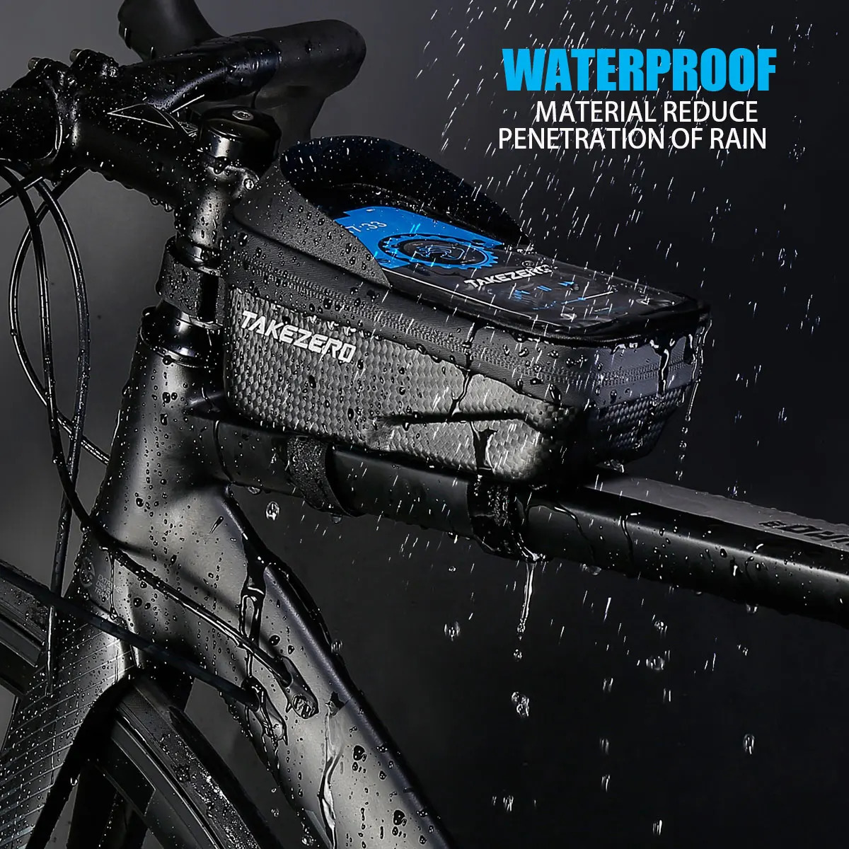 TAKEZERO A2 Mountain Bicycle Bag - Hard Shell EVA Front Bar Bag for Road Bikes Mobile Phone Handlebar Bag - Cycling Equipment 250610